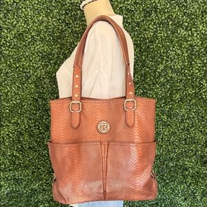 Relic Brown Textured Tote Bag